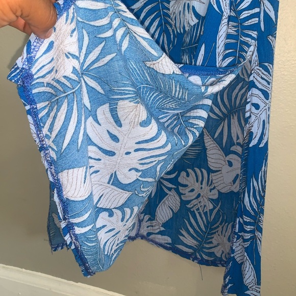 Water Lily maxi dress blue tropical vibes print great for summer size small - Picture 5 of 7